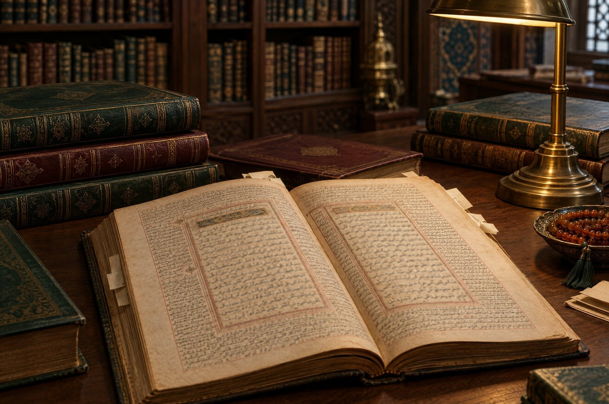 قواعد العلوم في نسيم الرياض: كتاب شرح تراثي مفتوح بين مجلدات جلدية